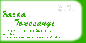 marta tomcsanyi business card